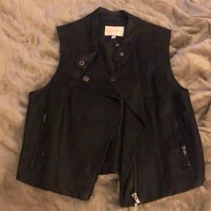 Black Faux Leather Vest